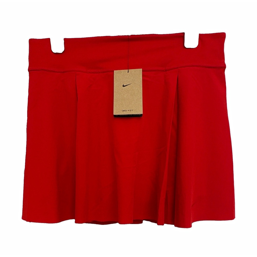 NWT Nike Dri-FIT Women's Tennis Skort Red M Pull On Short Solid DB5935-657